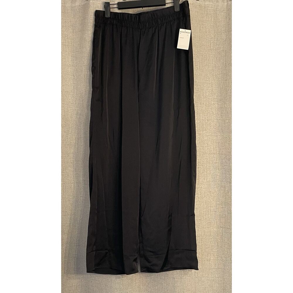 Open Edit Womens Wide Leg Lounge Pants Black Size Medium NEW W/ Tags